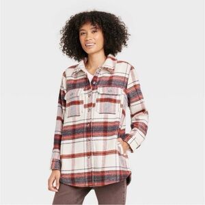 Universal Thread Oversized Plaid Fleece Shirt Jacket